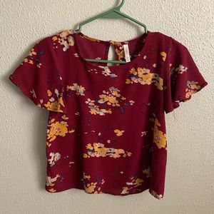 Red Floral Blouse